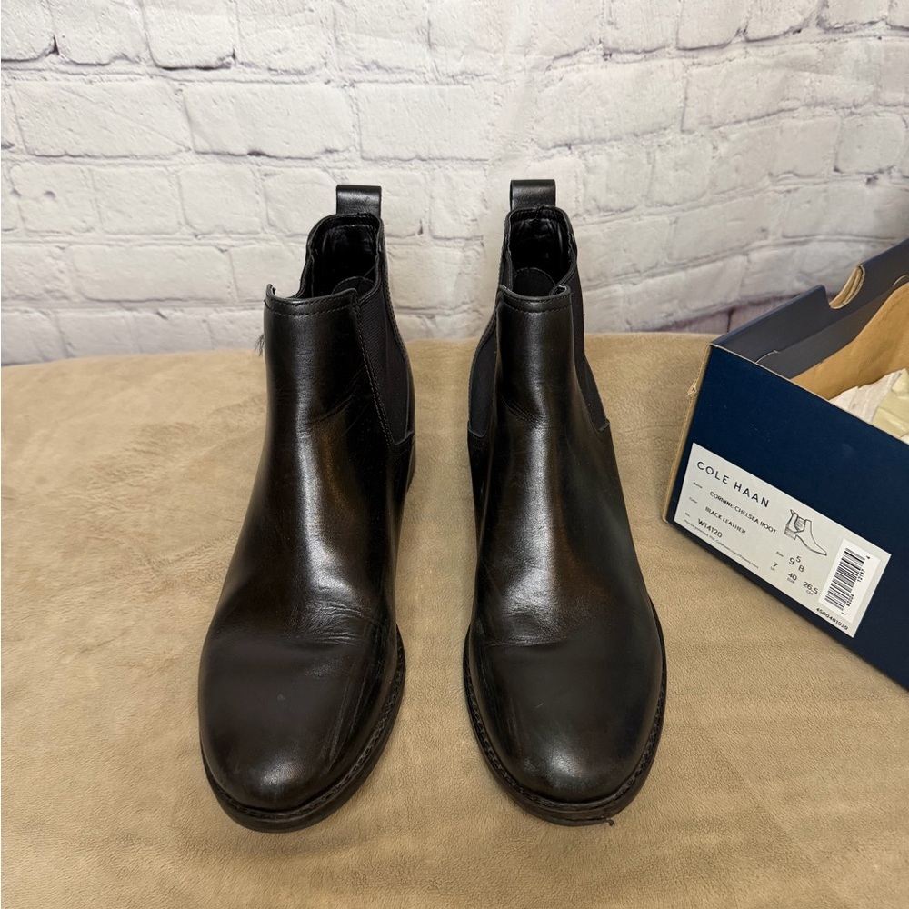 Cole Haan Women’s Black Leather Ankle Boots